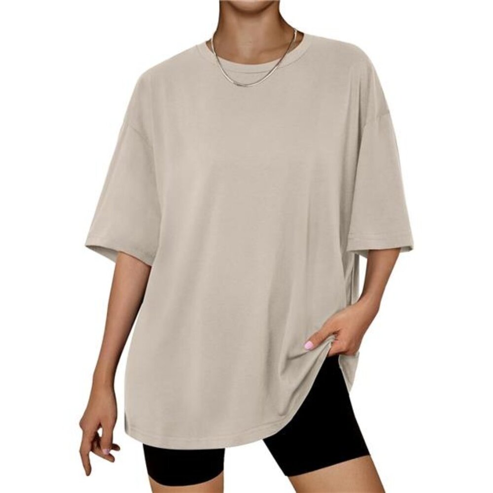 Womens Oversized Summer T Shirts Business Casual Dressy Shorts Khaki